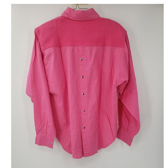 THE TALL COLLECTION 100% Cotton Long Sleeve Button Down Pink Top Womens Size 12 - Picture 2 of 3